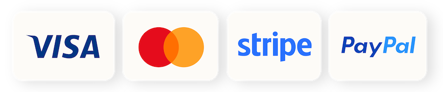 Moyens de paiement acceptés : Visa, Mastercard, Stripe, PayPal